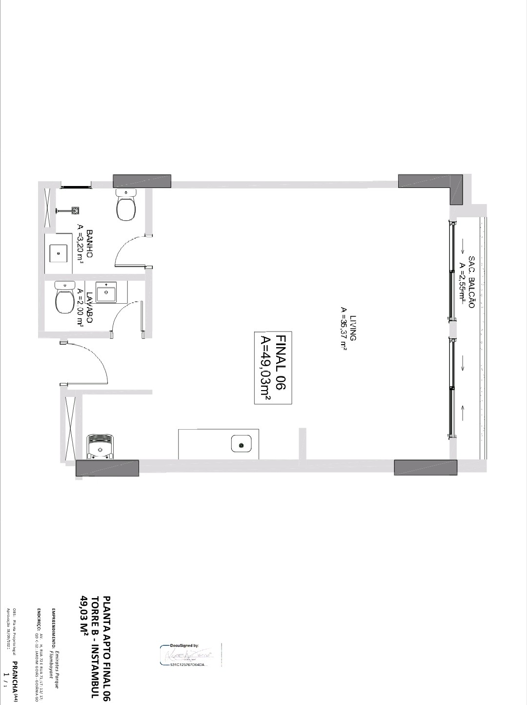 Apartamento à Venda no Edifício Emirates / 1 suíte / lavabo / 51m² / Próximo ao Parque Flamboyant / Torre Istambul